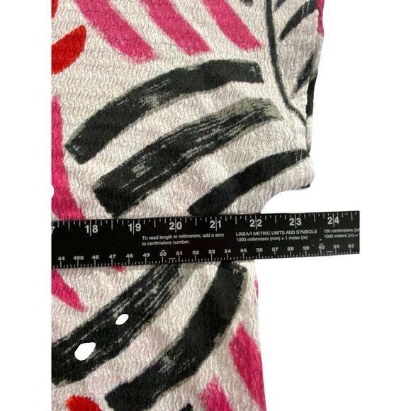 Jules & Leopold JL Plus Size 1X Abstract Wavy Blouse Top Red Pink Black Stretchy - Picture 9 of 13